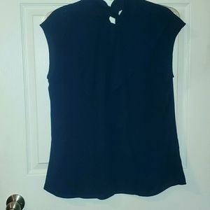 New York and Company Sleeveless Blouse Navy Size L